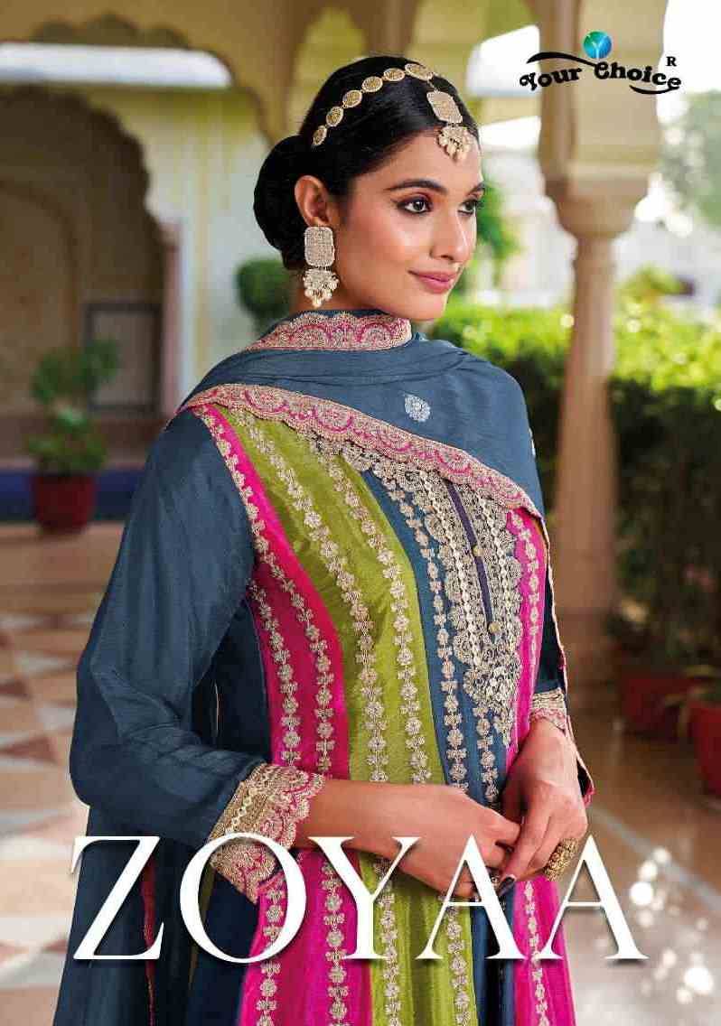 Zoyaa Vol-2 By Your Choice 2001 To 2003 Series Beautiful Festive Suits Colorful Stylish Fancy Casual Wear & Ethnic Wear Chinnon Embroidered Dresses At Wholesale Price