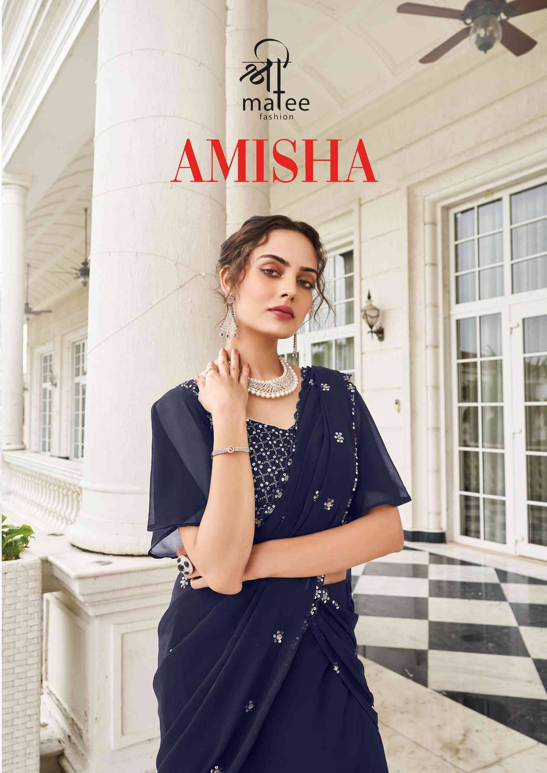 Amisha By Shree Matee Fashion 153 To 156 Series Designer Beautiful Wedding Bridal Collection Occasional Wear & Party Wear Pure Faux Georgette Lehengas At Wholesale Price