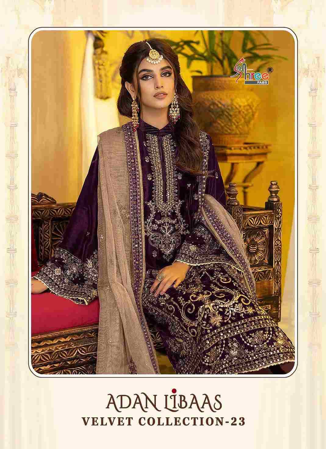 Adan Libaas Velvet Collection-23 By Shree Fabs 3280 To 3285 Series Pakistani Suits Beautiful Fancy Colorful Stylish Party Wear & Occasional Wear Pure Velvet Embroidery Dresses At Wholesale Price