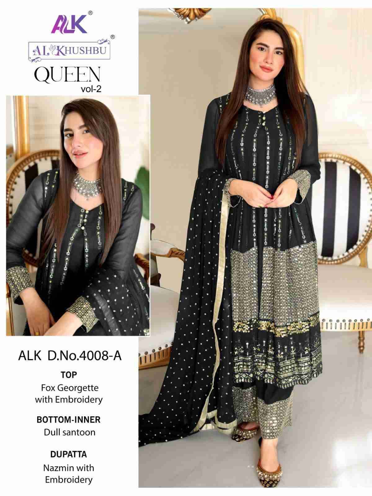 Al Khushbu Hit Design 4008-A By Al Khushbu Beautiful Pakistani Suits Colorful Stylish Fancy Casual Wear & Ethnic Wear Faux Georgette Embroidered Dresses At Wholesale Price