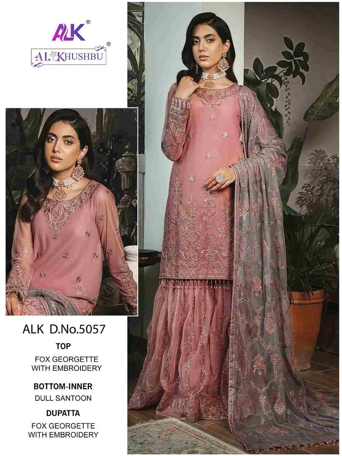 Al Khushbu Hit Design 5057 By Al Khushbu Beautiful Pakistani Suits Colorful Stylish Fancy Casual Wear & Ethnic Wear Pure Faux Georgette Embroidered Dresses At Wholesale Price