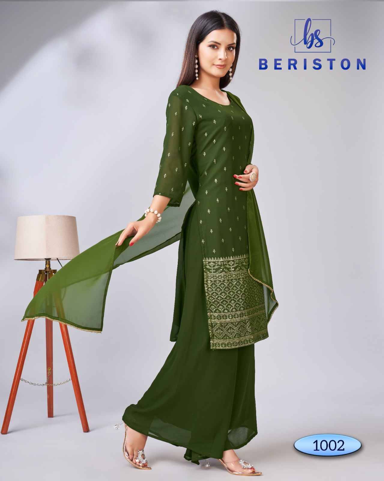 BS Vol-10 By Beriston 1001 To 1004 Series Beautiful Festive Suits Colorful Stylish Fancy Casual Wear & Ethnic Wear Georgette Embroidered Dresses At Wholesale Price