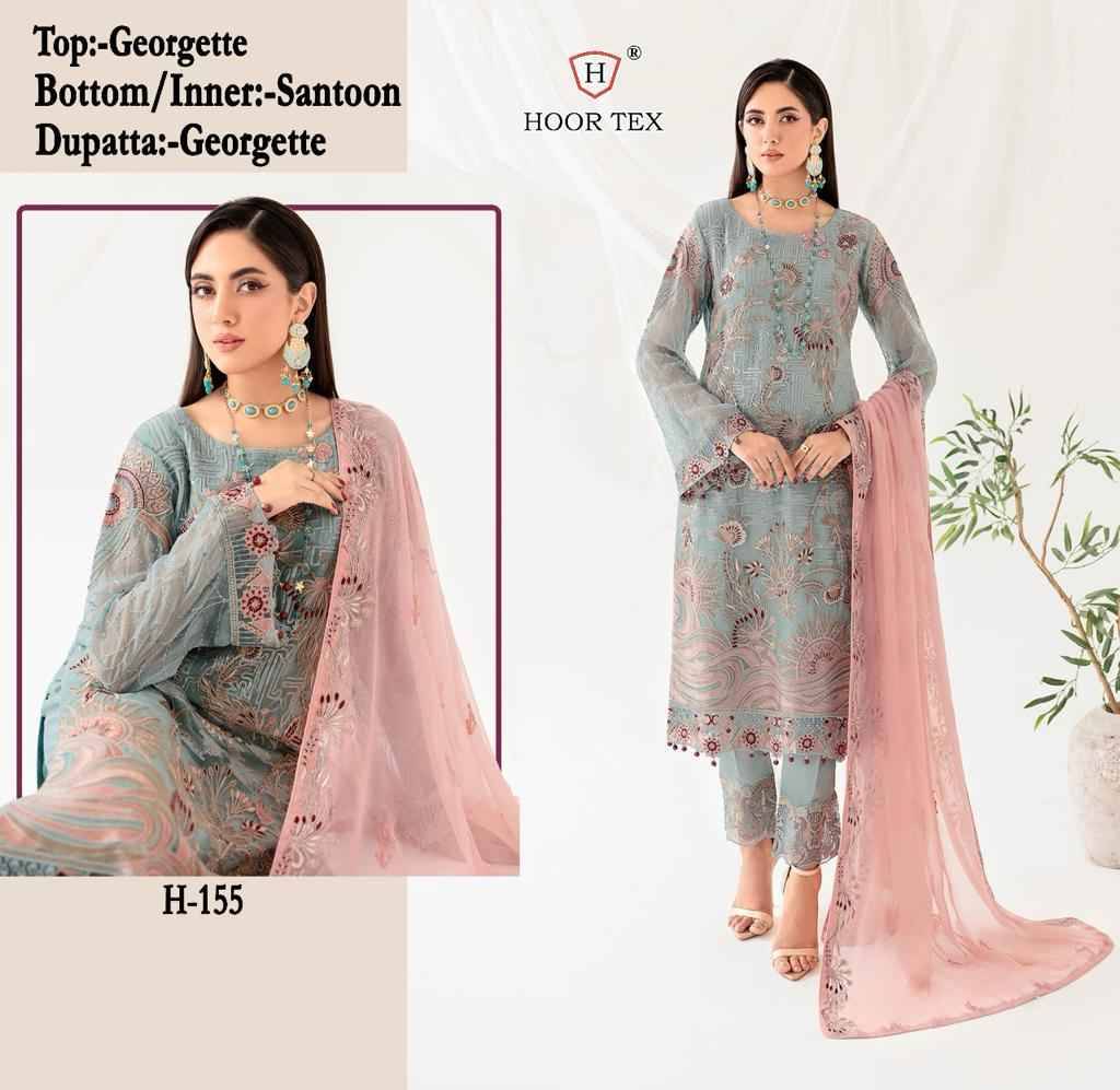 Hoor Tex Hit Design H-155 By Hoor Tex Beautiful Pakistani Suits Stylish Colorful Fancy Casual Wear & Ethnic Wear Heavy Georgette Embroidered Dresses At Wholesale Price