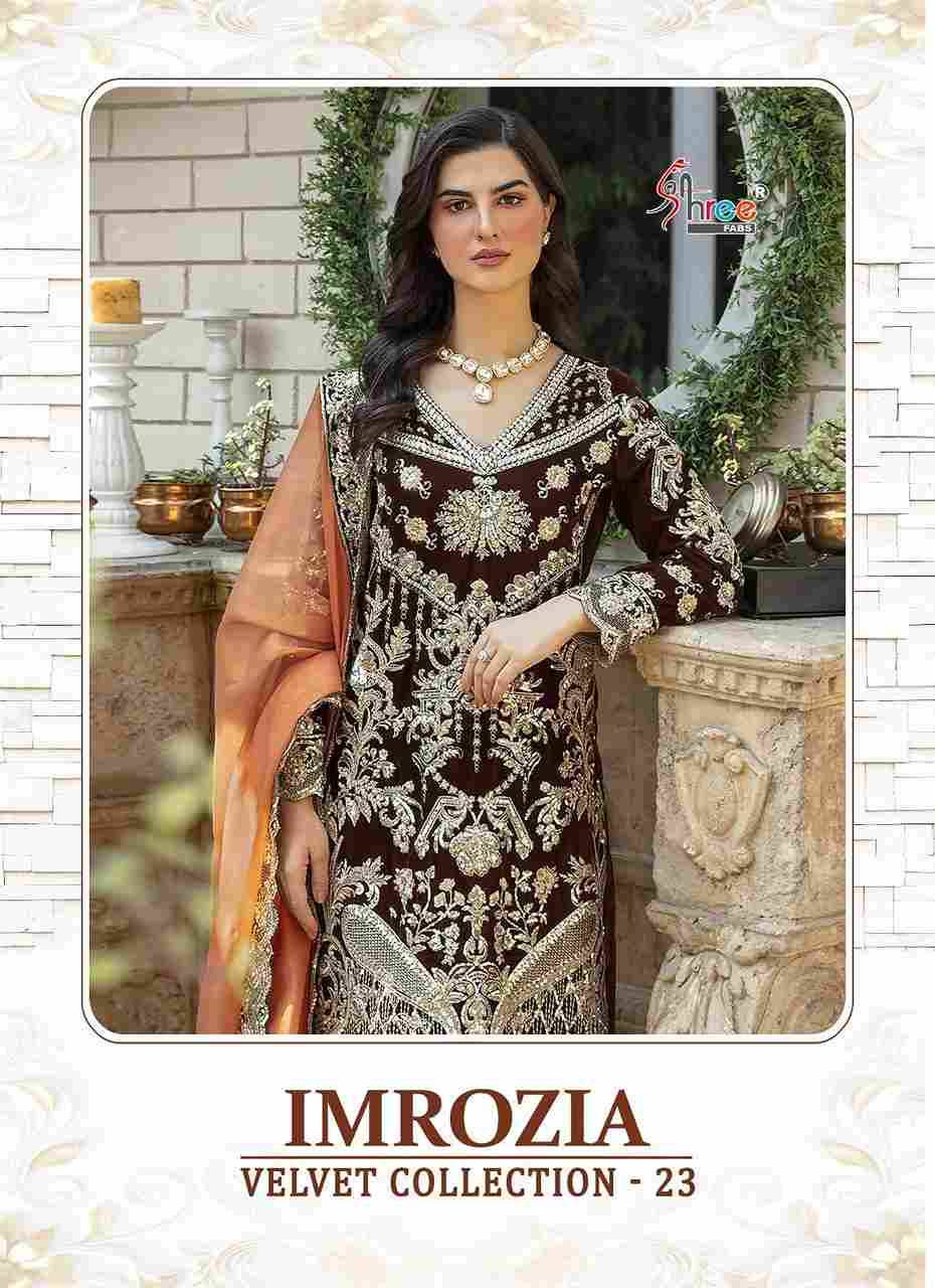 Imrozia Velvet Collection-23 By Shree Fabs 3254 To 3258 Series Beautiful Pakistani Suits Colorful Stylish Fancy Casual Wear & Ethnic Wear Pure Velvet Embroidered Dresses At Wholesale Price