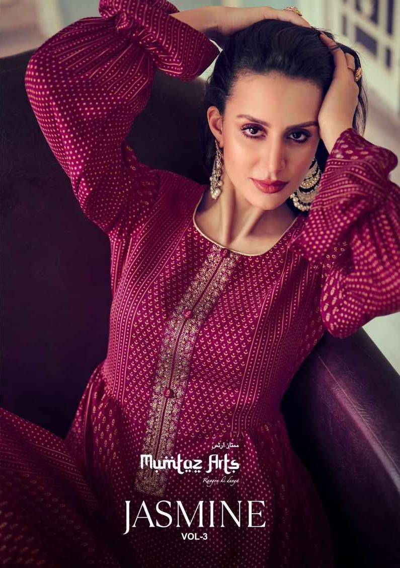 Jasmine Vol-3 By Mumtaz Arts 58001 To 58006 Series Beautiful Festive Suits Stylish Fancy Colorful Party Wear & Occasional Wear Pure Pashmina Print With Embroidery Dresses At Wholesale Price