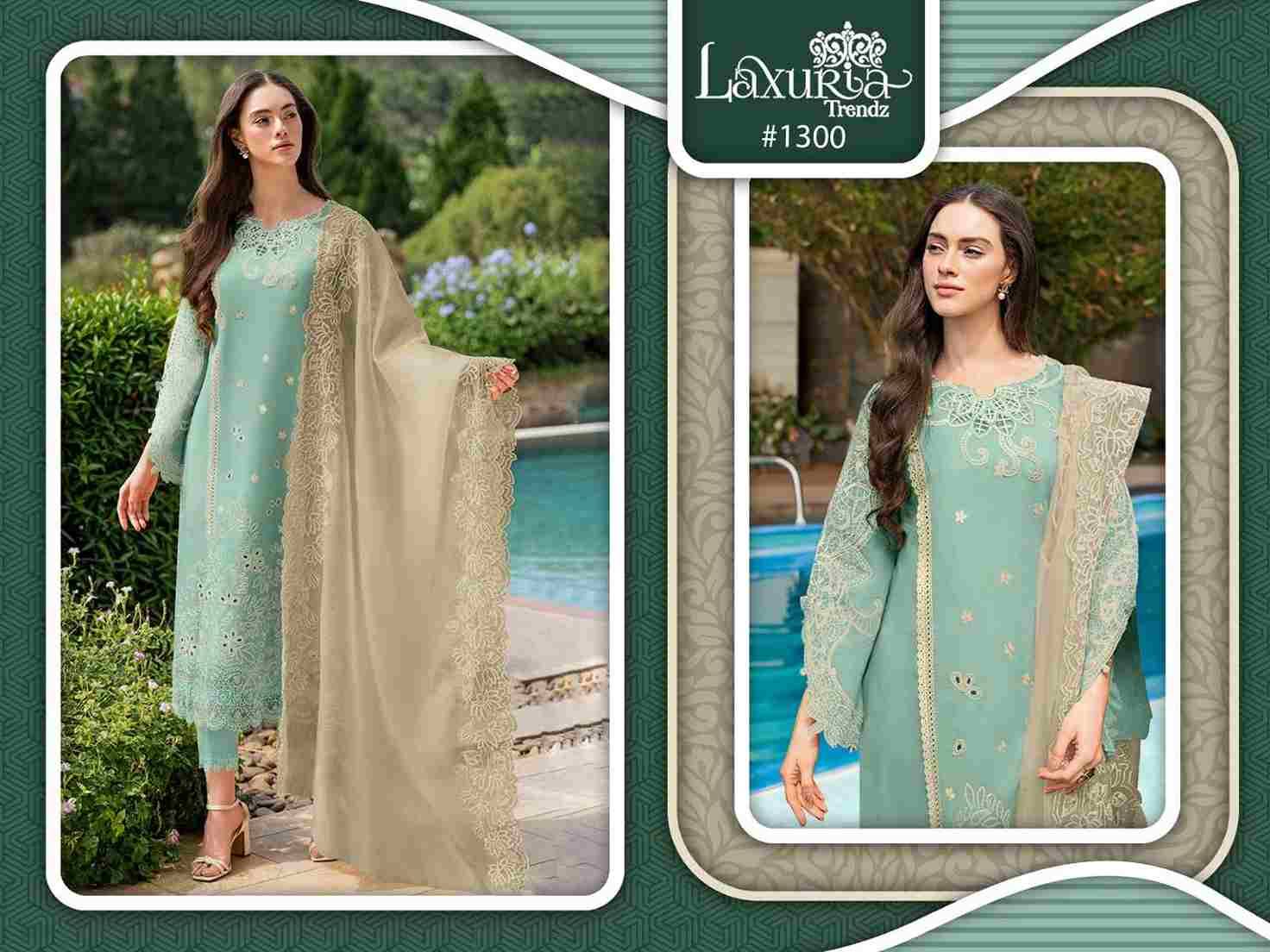 Luxuria Trendz Hit Design 1300 By Luxuria Beautiful Pakistani Suits Colorful Stylish Fancy Casual Wear & Ethnic Wear Faux Georgette With Embroidered Dresses At Wholesale Price