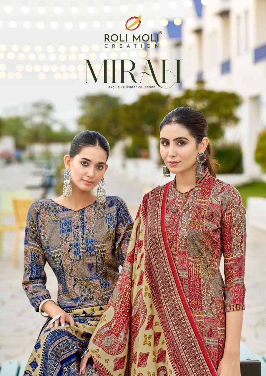 Nirali By Roli Moli 1001 To 1008 Series Festive Suits Collection Beautiful Stylish Fancy Colorful Party Wear & Occasional Wear Pure Pashmina Print With Embroidered Dresses At Wholesale Price