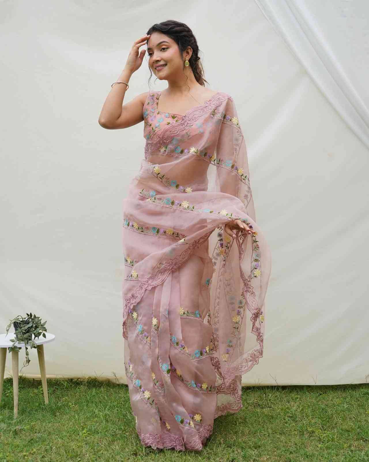  Samyukta By Fashid Wholesale Indian Traditional Wear Collection Beautiful Stylish Fancy Colorful Party Wear & Occasional Wear Organza Embroidered Sarees At Wholesale Price