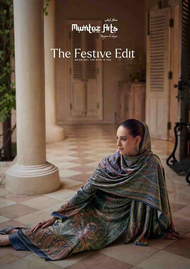 The Festive Edit By Mumtaz Arts 27001 To 27006 Series Beautiful Festive Suits Colorful Stylish Fancy Casual Wear & Ethnic Wear Pure Velvet Print With Embroidered Dresses At Wholesale Price