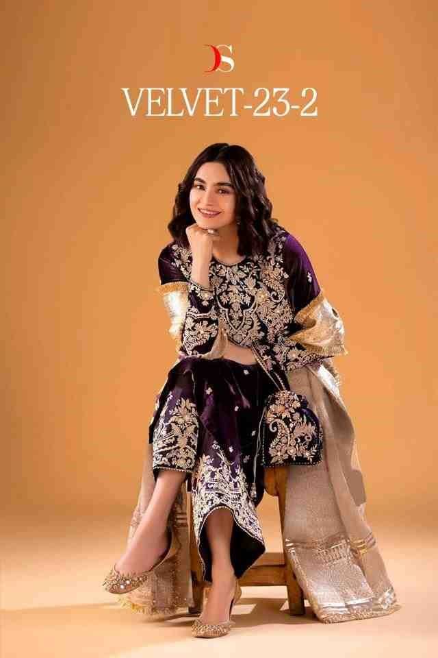 Velvet-23 Vol-2 By Deepsy Suits 3241 To 3244 Series Pakistani Suits Beautiful Fancy Colorful Stylish Party Wear & Occasional Wear Velvet/Jacquard Embroidery Dresses At Wholesale Price