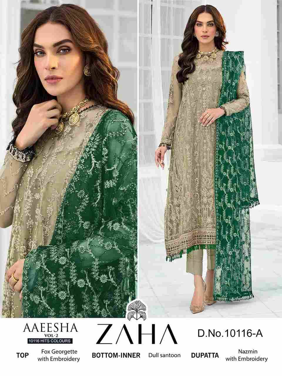 Zaha-10116-A By Zaha Beautiful Pakistani Suits Colorful Stylish Fancy Casual Wear & Ethnic Wear Faux Georgette Dresses At Wholesale Price