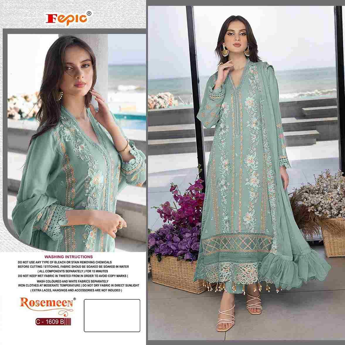 Fepic 1609 Colours By Fepic 1609-A To 1609-C Series Designer Pakistani Suits Beautiful Fancy Colorful Stylish Party Wear & Occasional Wear Georgette Embroidered Dresses At Wholesale Price