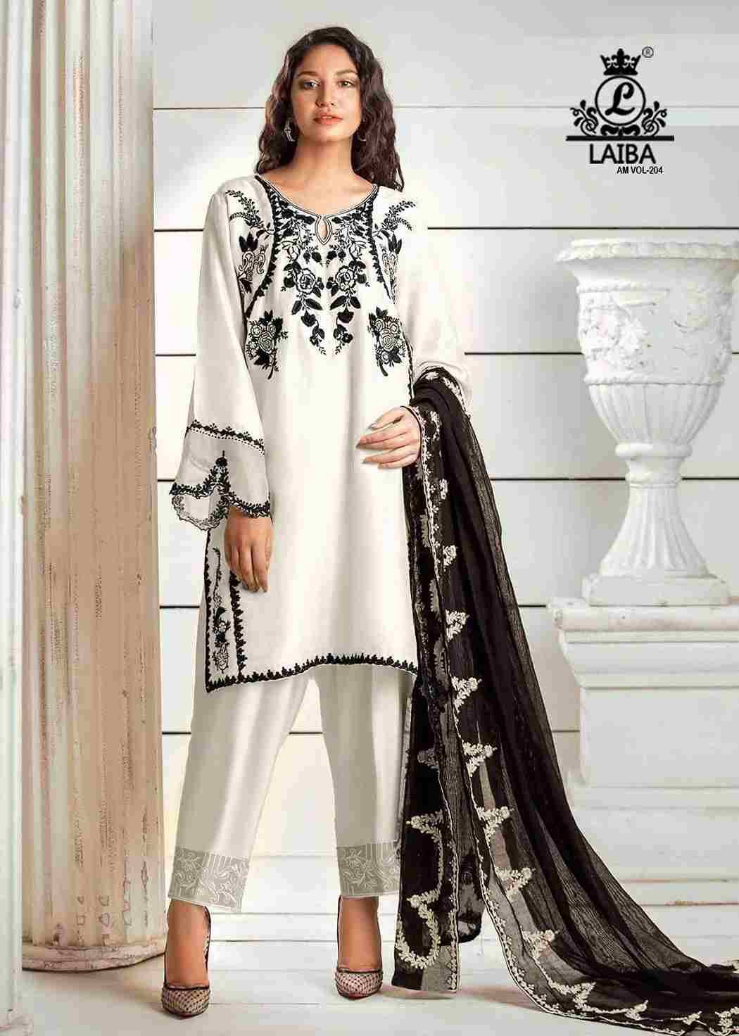 AM Vol-204 By Laiba 204-A To 204-D Series Beautiful Stylish Festive Suits Fancy Colorful Casual Wear & Ethnic Wear & Ready To Wear Pure Georgette Embroidered Dresses At Wholesale Price