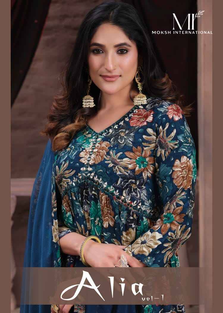 Alia Vol-1 By Moskh International 2221 To 2224 Series Beautiful Festive Suits Colorful Stylish Fancy Casual Wear & Ethnic Wear Rayon Print Dresses At Wholesale Price