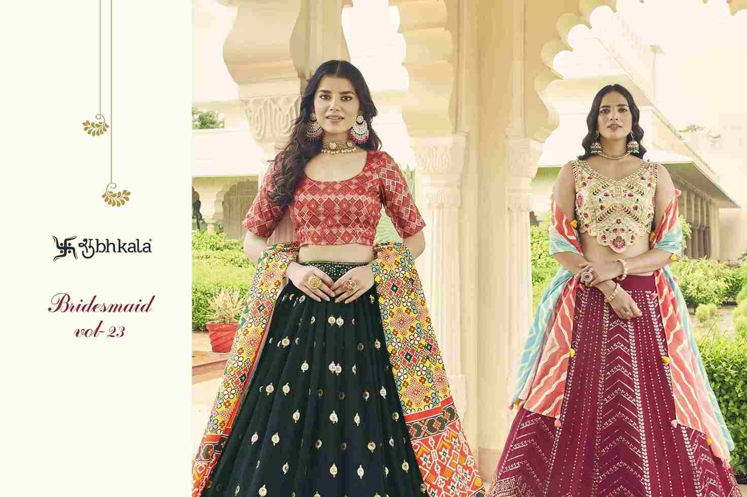 Bridesmaid Vol-23 By Shubhkala 2191 To 2198 Series Bridal Wear Collection Beautiful Stylish Colorful Fancy Party Wear & Occasional Wear Georgette Lehengas At Wholesale Price