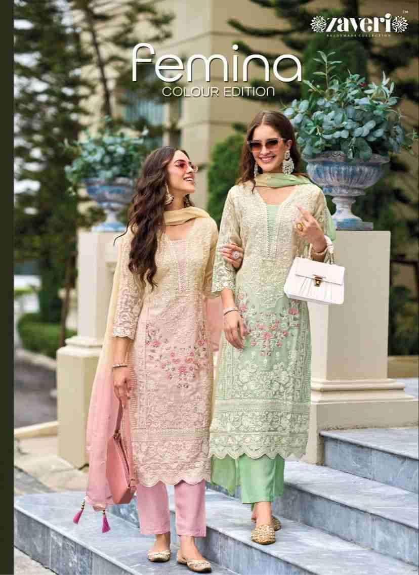 Femina By Zaveri 1262 To 1264 Series Designer Stylish Fancy Colorful Beautiful Party Wear & Ethnic Wear Collection Soft Organza Dresses At Wholesale Price