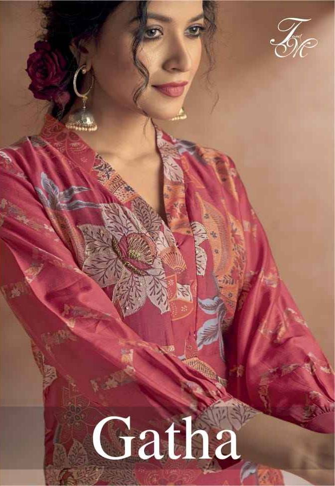 Gatha-04 Colours By T And M Designer Studio 04-A To 04-B Series Beautiful Festive Suits Colorful Stylish Fancy Casual Wear & Ethnic Wear Muslin Silk Print Dresses At Wholesale Price