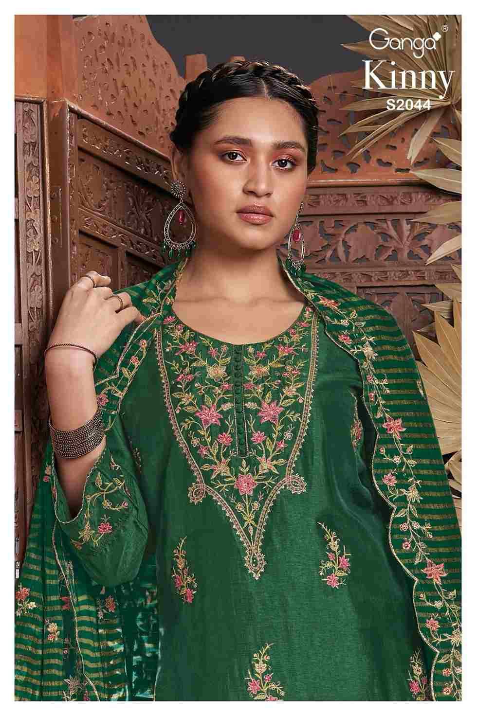 Kinny-2044 By Ganga Fashion 2044-A To 2044-B Series Beautiful Festive Suits Colorful Stylish Fancy Casual Wear & Ethnic Wear Bemberg Silk Dresses At Wholesale Price