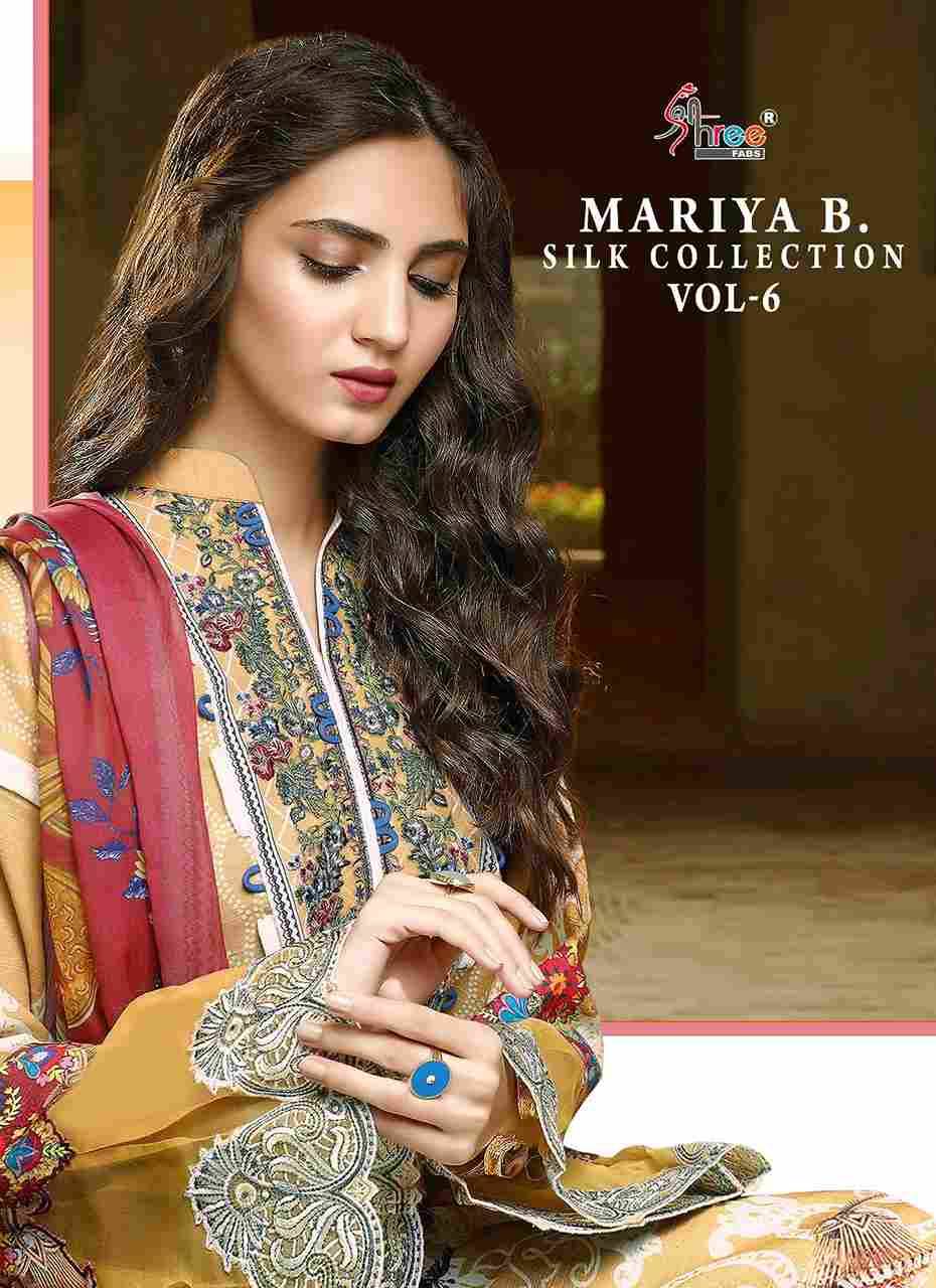 Mariya B. Silk Collection Vol-6 By Shree Fabs 3333 To 3339 Series Designer Pakistani Suits Beautiful Stylish Fancy Colorful Party Wear & Occasional Wear Japan Satin With Embroidery Dresses At Wholesale Price