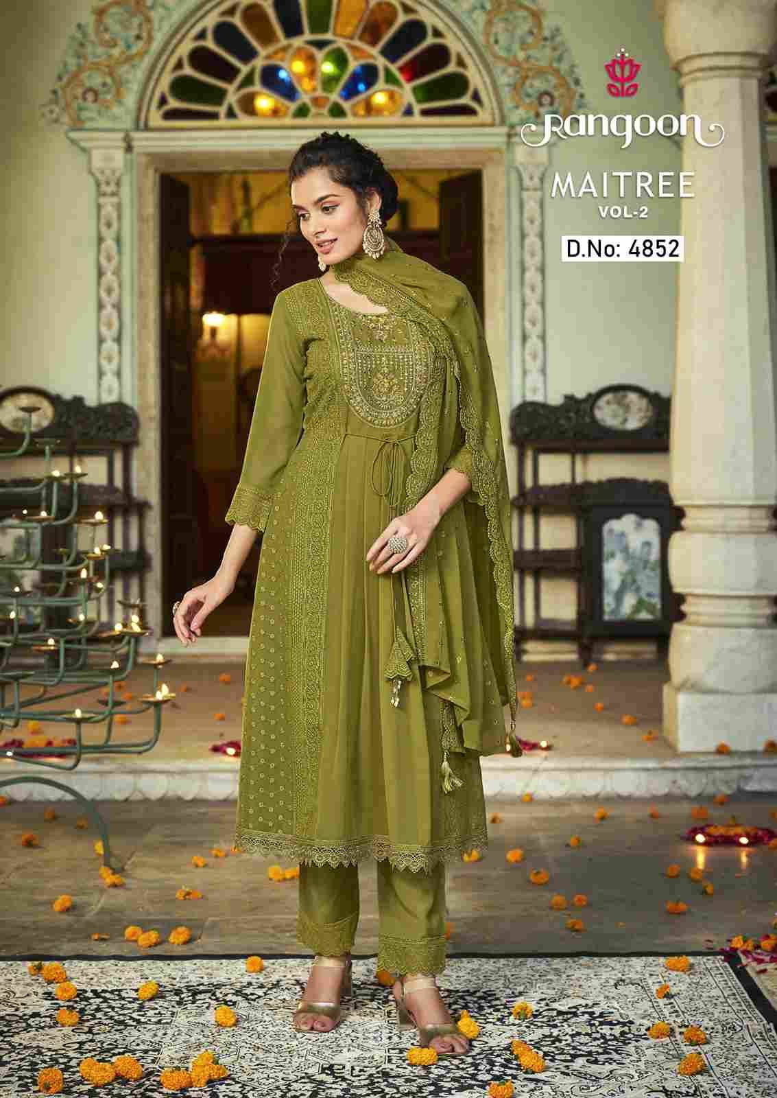 Maitree Vol-2 By Rangoon 4851 To 4856 Series Beautiful Festive Suits Stylish Colorful Fancy Casual Wear & Ethnic Wear Georgette Embroidered Dresses At Wholesale Price