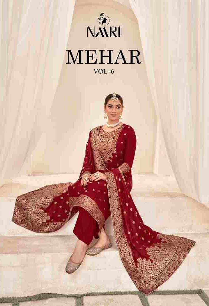 Mehar Vol-6 By Naari 33001 To 33004 Series Designer Stylish Fancy Colorful Beautiful Party Wear & Ethnic Wear Collection Pure Muslin Jacquard Dresses At Wholesale Price