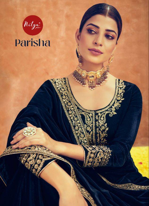 Parisha By Lt Fabrics 9100-A To 9100-E Series Beautiful Anarkali Suits Stylish Fancy Colorful Party Wear & Occasional Wear Velvet Dresses At Wholesale Price