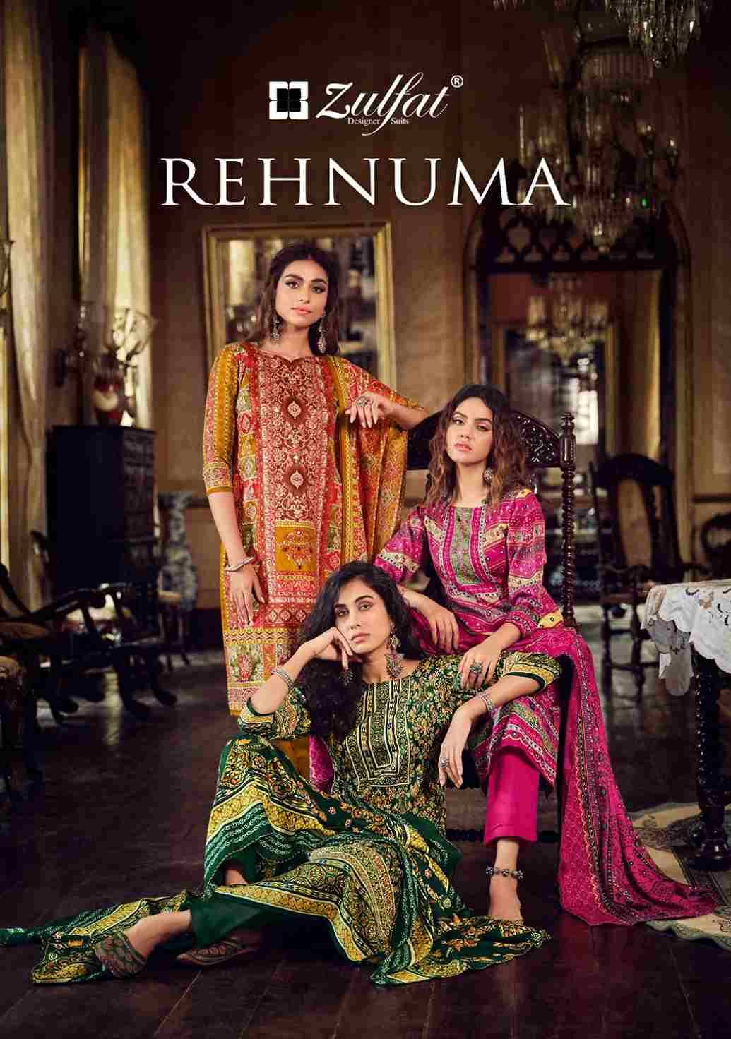 Rehnuma By Zulfat 521-001 To 521-008 Series Beautiful Festive Suits Stylish Fancy Colorful Casual Wear & Ethnic Wear Pure Pashmina Print Dresses At Wholesale Price