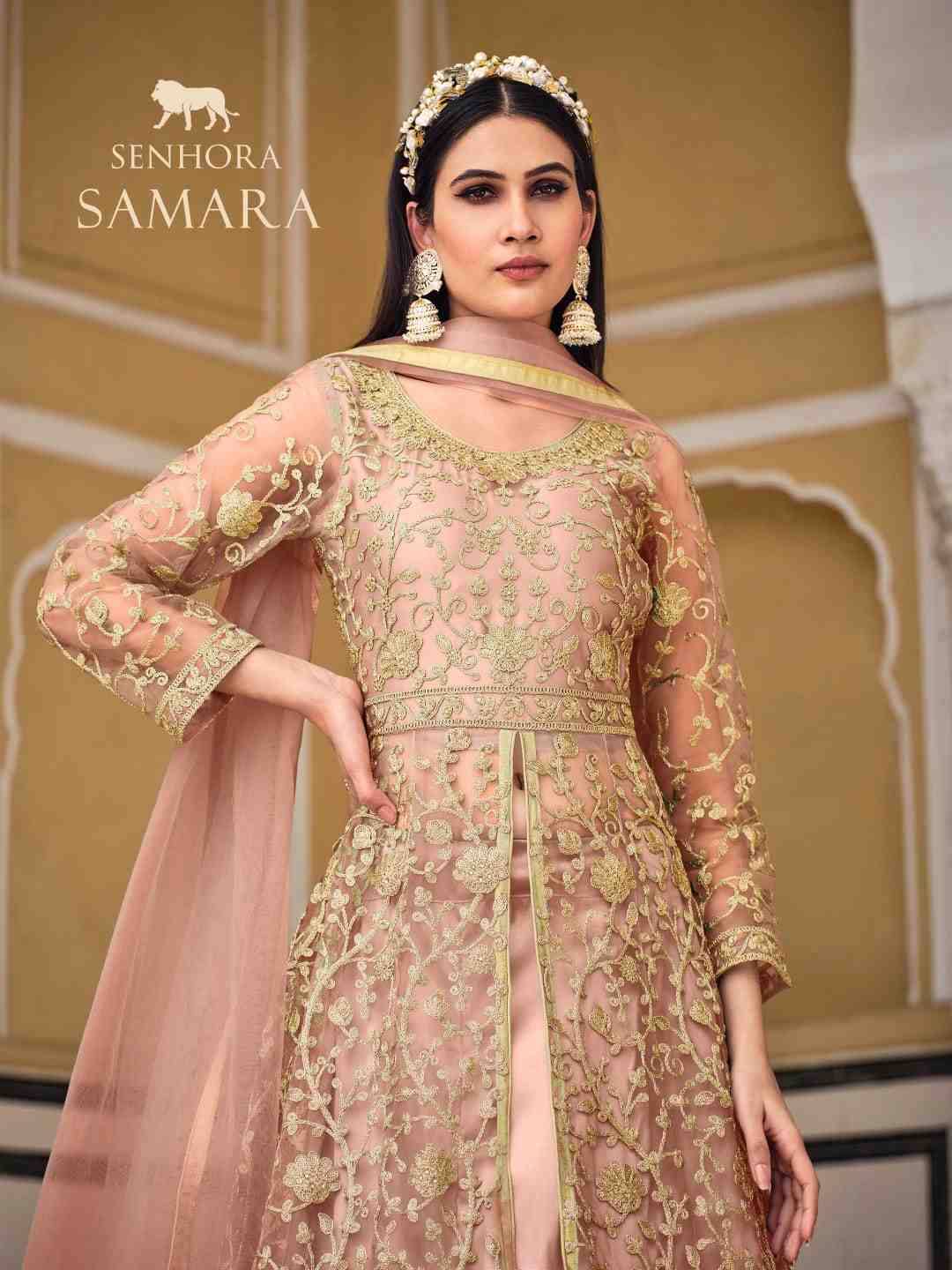 Samara 2085 Colours By Senhora Dresses 2085-A To 2085-C Series Beautiful Suits Colorful Stylish Fancy Casual Wear & Ethnic Wear Pure Net Dresses At Wholesale Price