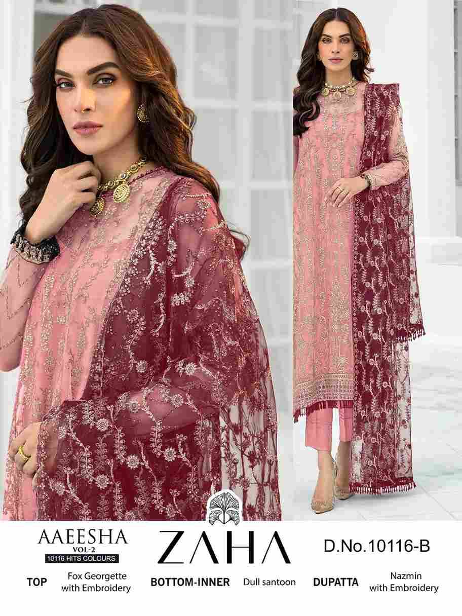 Zaha-10116-B By Zaha Beautiful Pakistani Suits Colorful Stylish Fancy Casual Wear & Ethnic Wear Faux Georgette Dresses At Wholesale Price