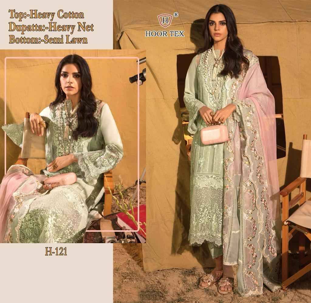 Hoor Tex Hit Design H-121 By Hoor Tex Designer Pakistani Suits Collection Beautiful Stylish Fancy Colorful Party Wear & Occasional Wear Heavy Cotton Dresses At Wholesale Price
