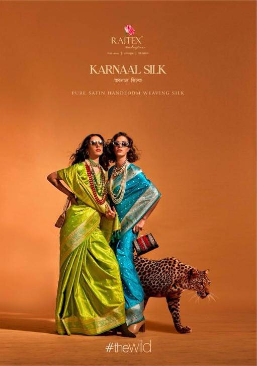 Karnaal Silk By Raj Tex 357001 To 357006 Series Indian Traditional Wear Collection Beautiful Stylish Fancy Colorful Party Wear & Occasional Wear Satin Silk Sarees At Wholesale Price