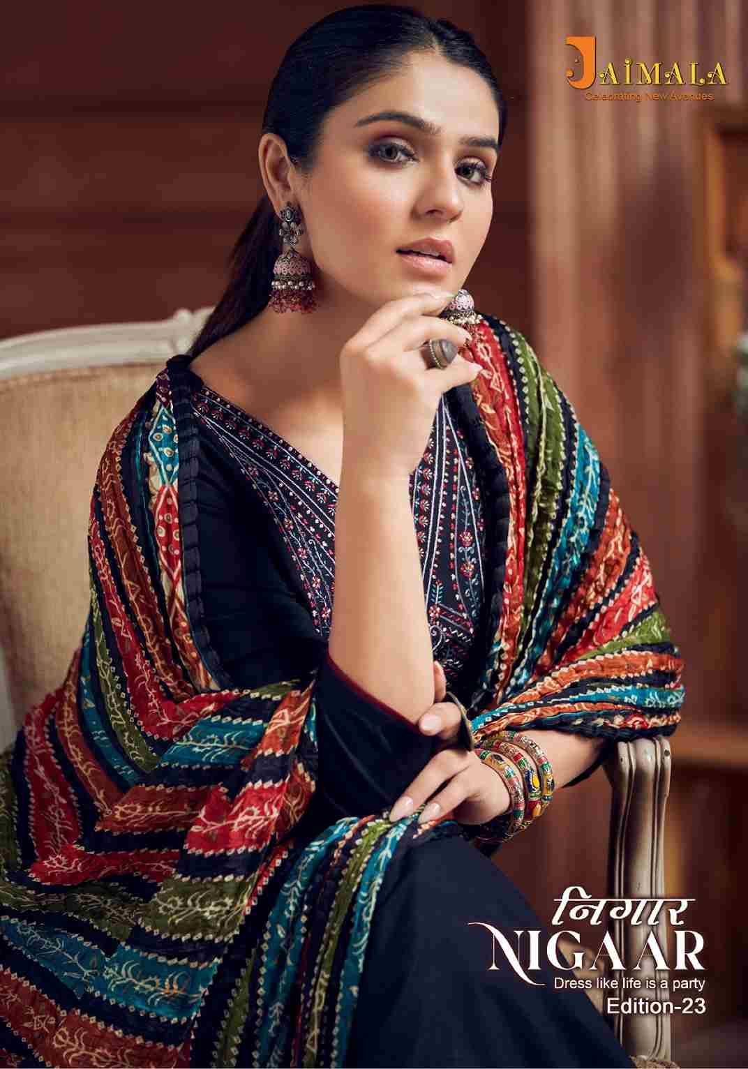 Nigaar Vol-23 By Jaimala 1438-001 To 1438-008 Series Beautiful Festive Suits Colorful Stylish Fancy Casual Wear & Ethnic Wear Pure Rayon Slub With Work Dresses At Wholesale Price