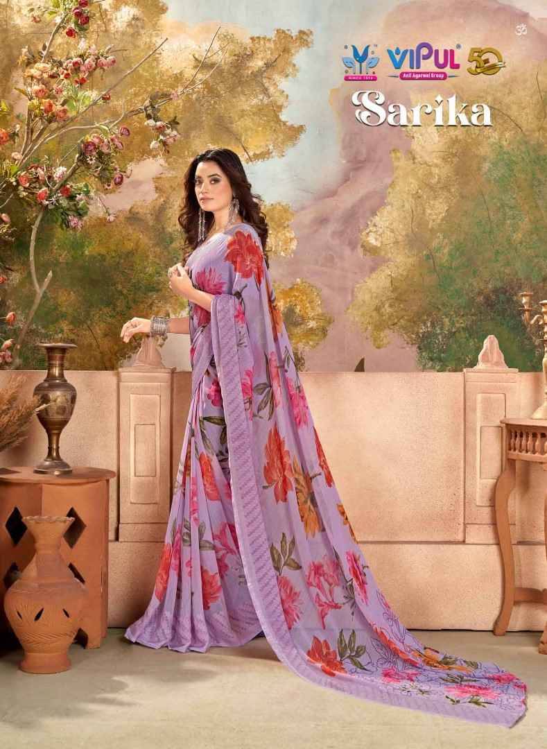 Sarika By Vipul Fashion 76518 To 76529 Series Indian Traditional Wear Collection Beautiful Stylish Fancy Colorful Party Wear & Occasional Wear Georgette Sarees At Wholesale Price