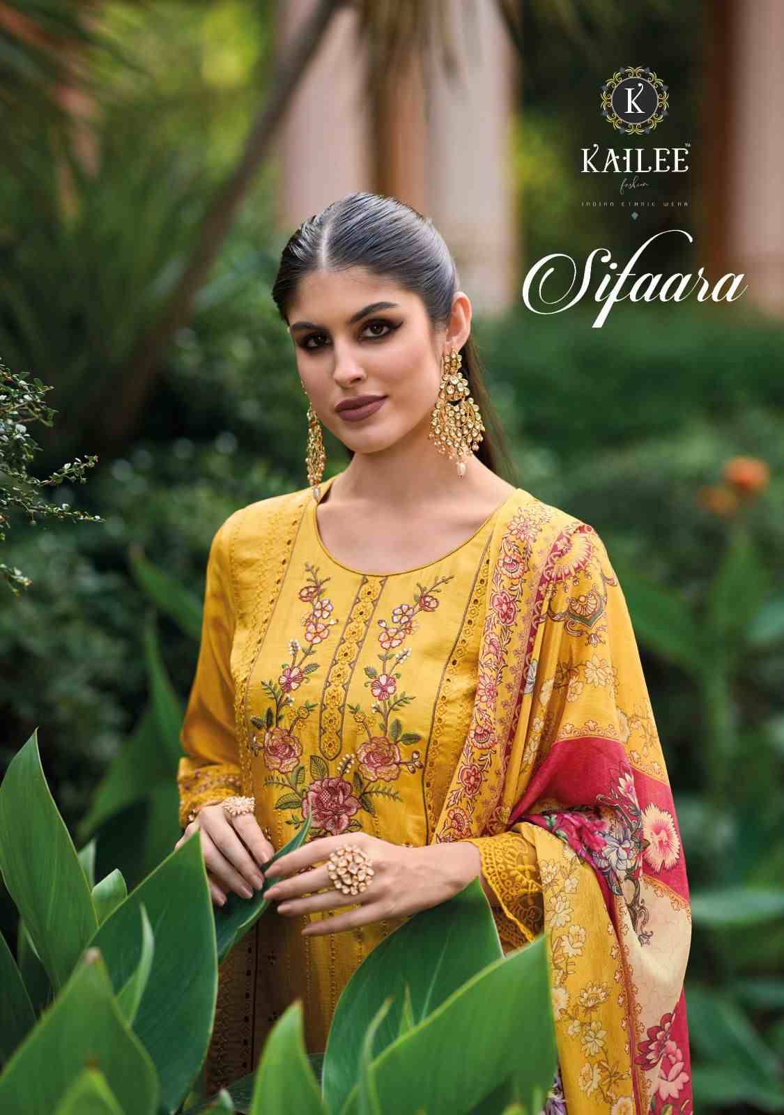 Sifaara By Kailee 42441 To 42444 Series Beautiful Stylish Festive Suits Fancy Colorful Casual Wear & Ethnic Wear & Ready To Wear Viscose Muslin Embroidered Dresses At Wholesale Price