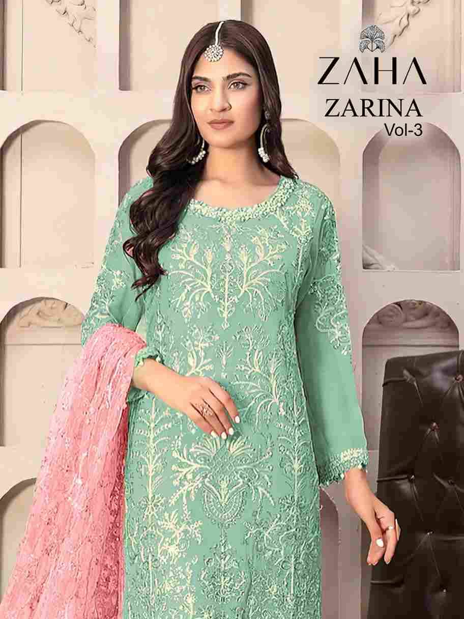 Zarina Vol-3 By Zaha 10225-A To 10225-C Series Beautiful Pakistani Suits Colorful Stylish Fancy Casual Wear & Ethnic Wear Faux Georgette With Embroidered Dresses At Wholesale Price