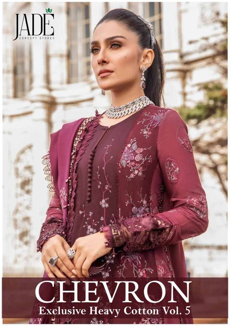 Chevron Vol-5 By Jade 41 To 46 Series Beautiful Festive Suits Stylish Fancy Colorful Casual Wear & Ethnic Wear Lawn Cotton Print Dresses At Wholesale Price