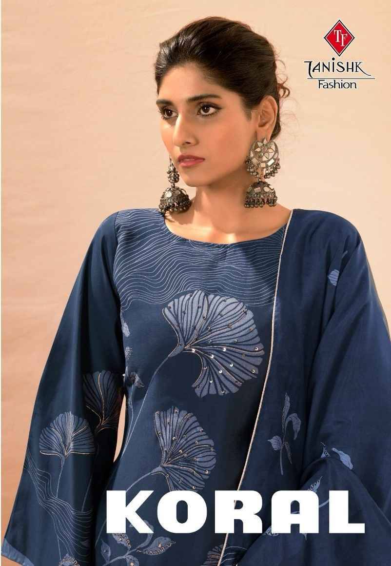Koral By Tanishk Fashion 67001 To 67006 Series Beautiful Festive Suits Colorful Stylish Fancy Casual Wear & Ethnic Wear Pure Modal Muslin Print Dresses At Wholesale Price