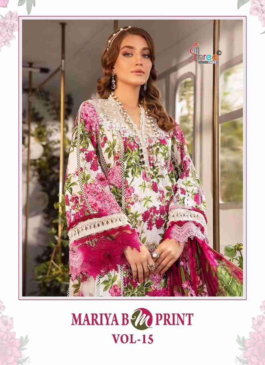 Mariya B Mprint Vol-15 By Shree Fabs 3413 To 3419 Series Beautiful Pakistani Suits Colorful Stylish Fancy Casual Wear & Ethnic Wear Pure Cotton Embroidered Dresses At Wholesale Price