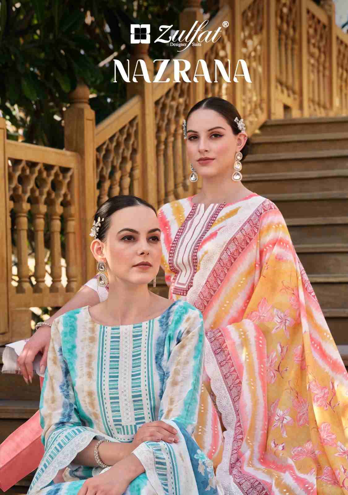 Nazrana By Zulfat 529-001 To 529-008 Series Beautiful Festive Suits Stylish Fancy Colorful Casual Wear & Ethnic Wear Pure Cotton Print Dresses At Wholesale Price