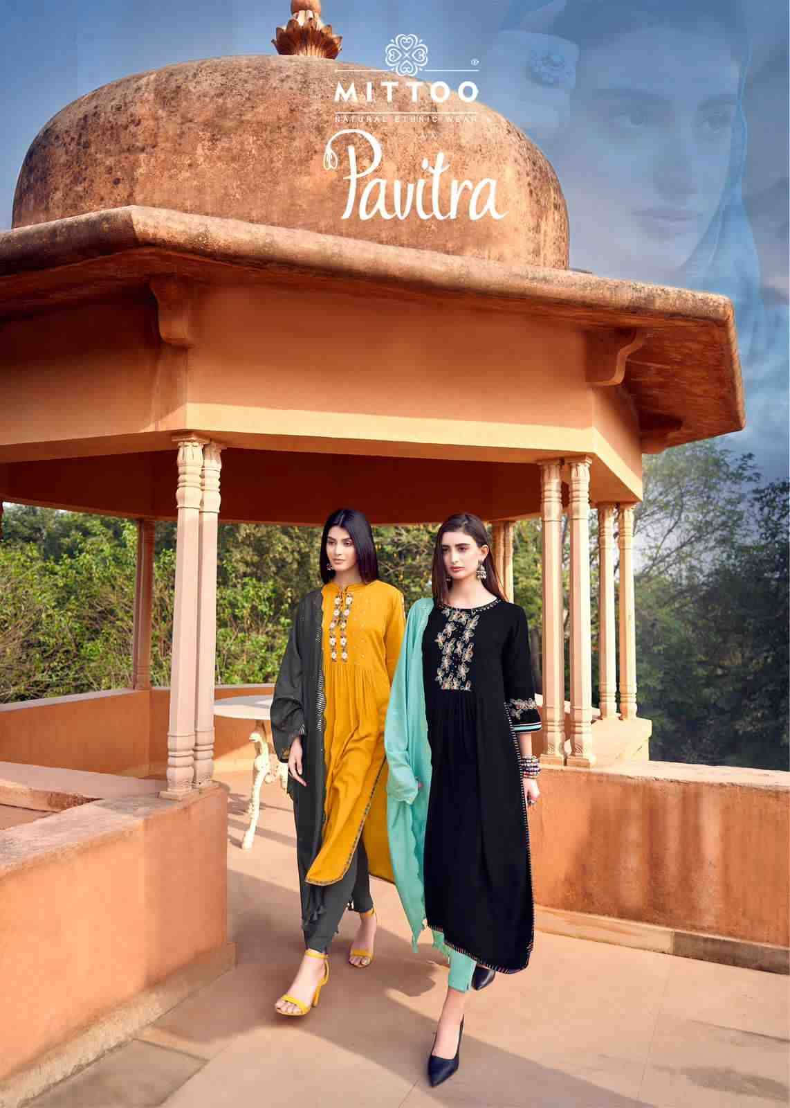 Pavitra By Mittoo 3001 To 3006 Series Beautiful Festive Suits Colorful Stylish Fancy Casual Wear & Ethnic Wear Rayon Embroidered Dresses At Wholesale Price