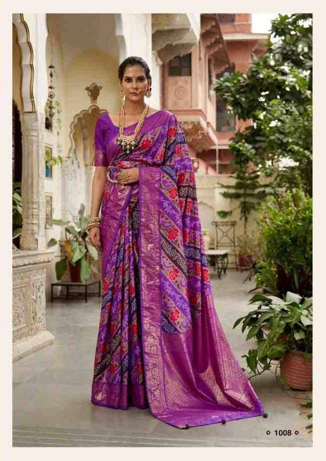 Zari Banarasi By Shubh Shree 1001 To 1008 Series Indian Traditional Wear Collection Beautiful Stylish Fancy Colorful Party Wear & Occasional Wear Patola Silk Sarees At Wholesale Price