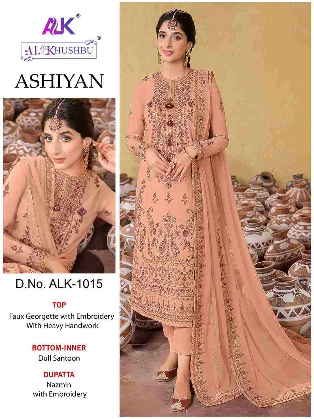 Al Khushbu Hit Design 1015 By Al Khushbu Designer Pakistani Suits Beautiful Stylish Fancy Colorful Party Wear & Occasional Wear Faux Georgette Embroidered Dresses At Wholesale Price