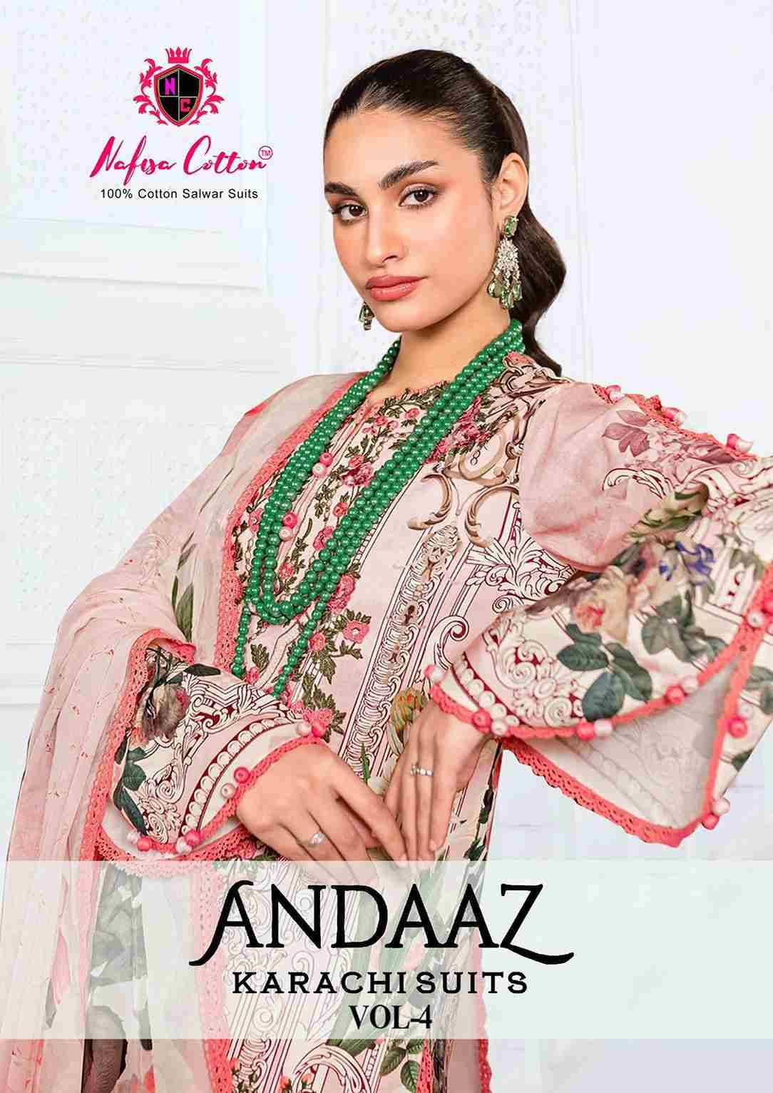 Andaaz Vol-4 By Nafisa Cotton 4001 To 4006 Series Beautiful Festive Suits Stylish Fancy Colorful Casual Wear & Ethnic Wear Pure Cotton Digital Print Dresses At Wholesale Price