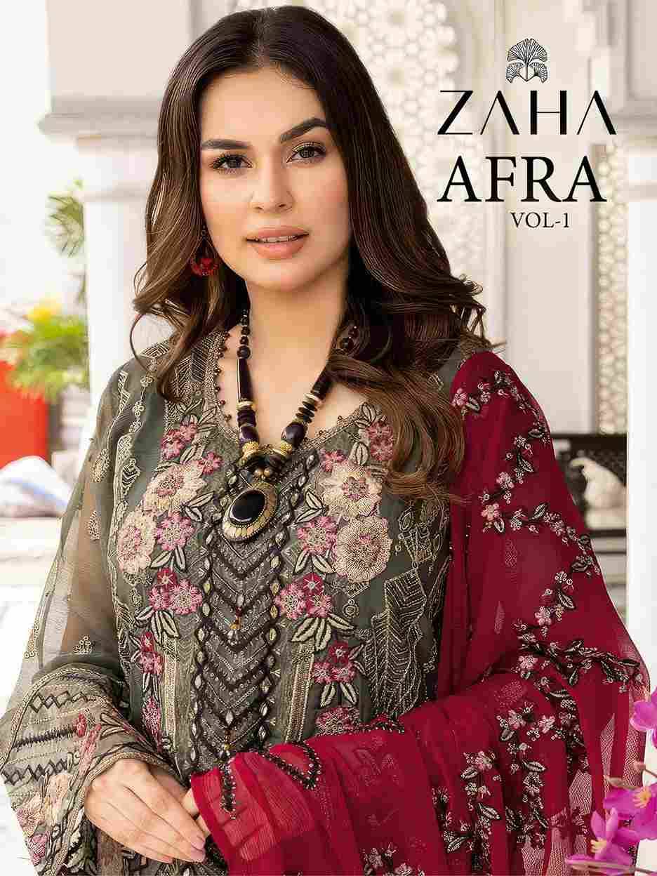 Afra Vol-1 By Zaha 10284 To 10286 Series Designer Pakistani Suits Beautiful Stylish Fancy Colorful Party Wear & Occasional Wear Faux Georgette With Embroidery Dresses At Wholesale Price