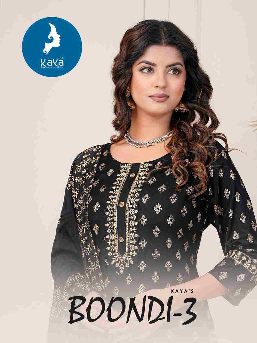 Boondi Vol-3 By Kaya 01 To 08 Series Festive Suits Collection Beautiful Stylish Fancy Colorful Party Wear & Occasional Wear Rayon Print Dresses At Wholesale Price