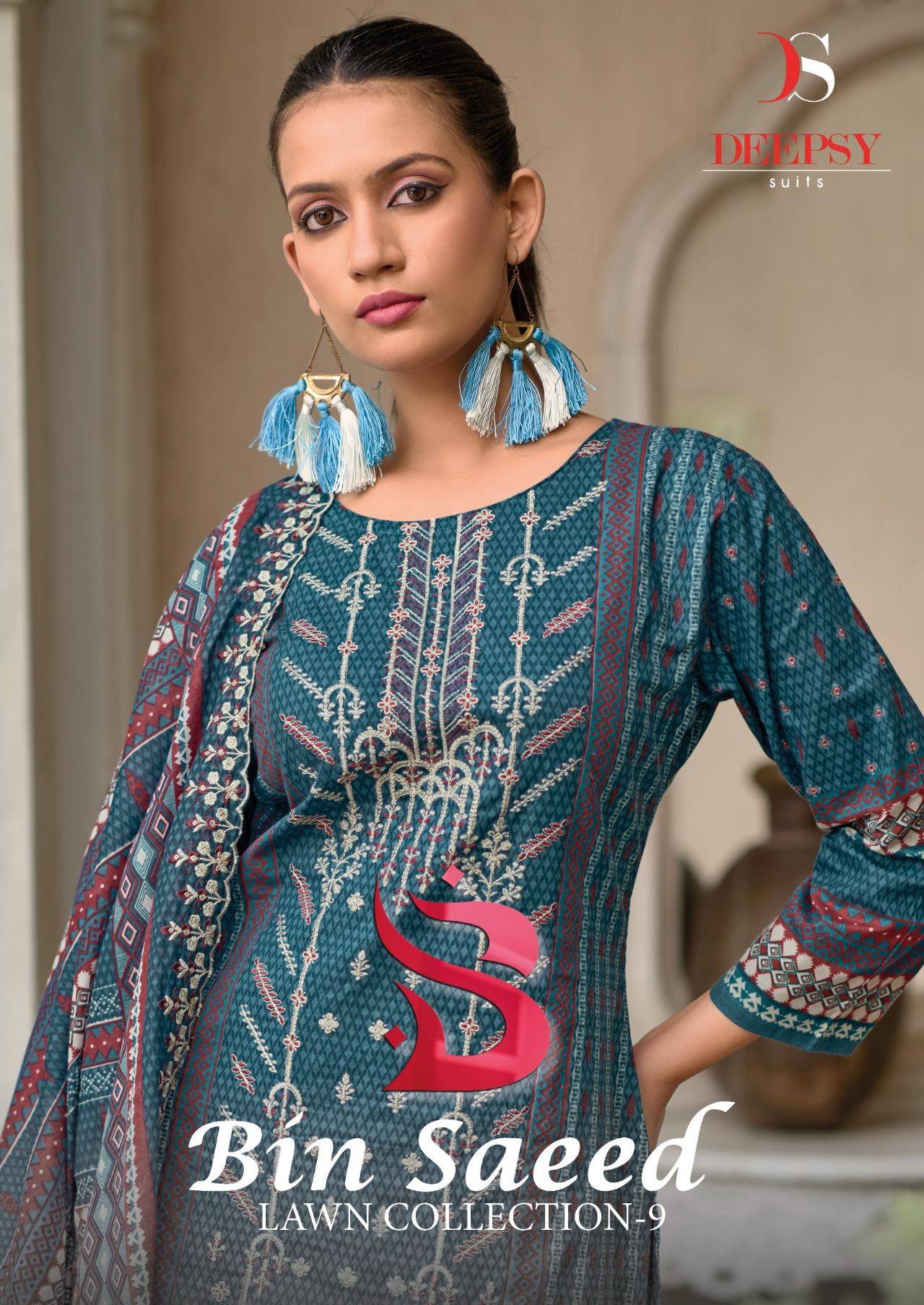Bin Saeed Vol-9 By Deepsy Suits 9001 To 9006 Series Designer Pakistani Suits Beautiful Stylish Fancy Colorful Party Wear & Occasional Wear Pure Cotton Dresses At Wholesale Price
