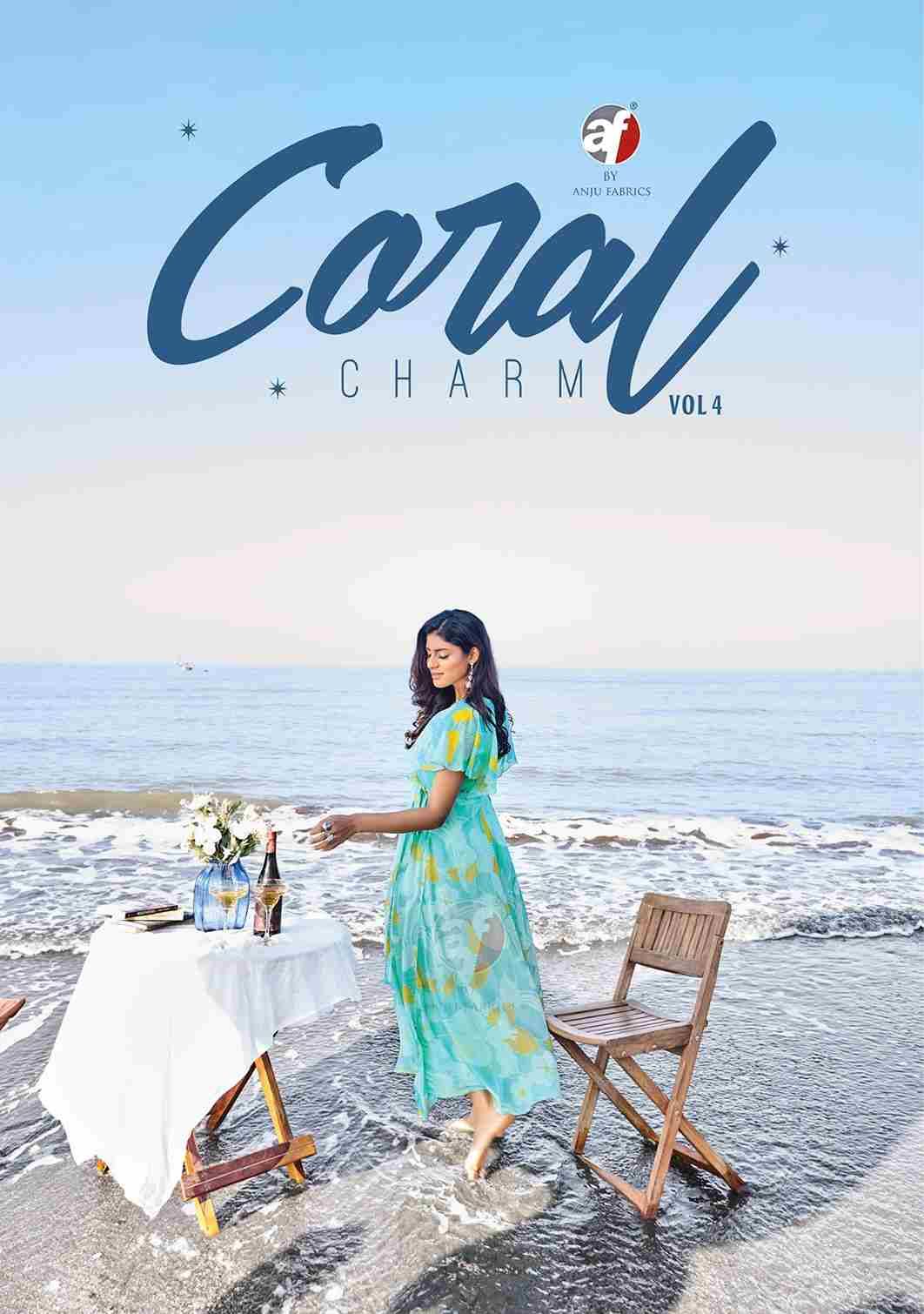 Coral Charm Vol-4 By Anju Fabrics 3521 To 3526 Series Beautiful Stylish Fancy Colorful Casual Wear & Ethnic Wear Viscose Chiffon Gowns At Wholesale Price
