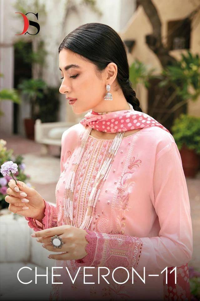 Cheveron Vol-11 By Deepsy Suits 4081 To 4085 Series Designer Pakistani Suits Beautiful Stylish Fancy Colorful Party Wear & Occasional Wear Pure Cotton Dresses At Wholesale Price