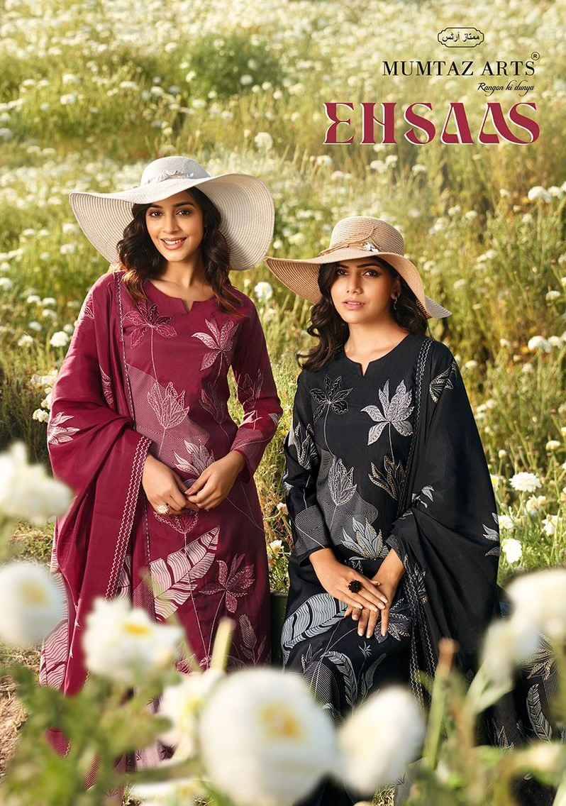 Ehsaas By Mumtaz Arts 2201 To 2206 Series Beautiful Festive Suits Colorful Stylish Fancy Casual Wear & Ethnic Wear Pure Muslin Print Dresses At Wholesale Price