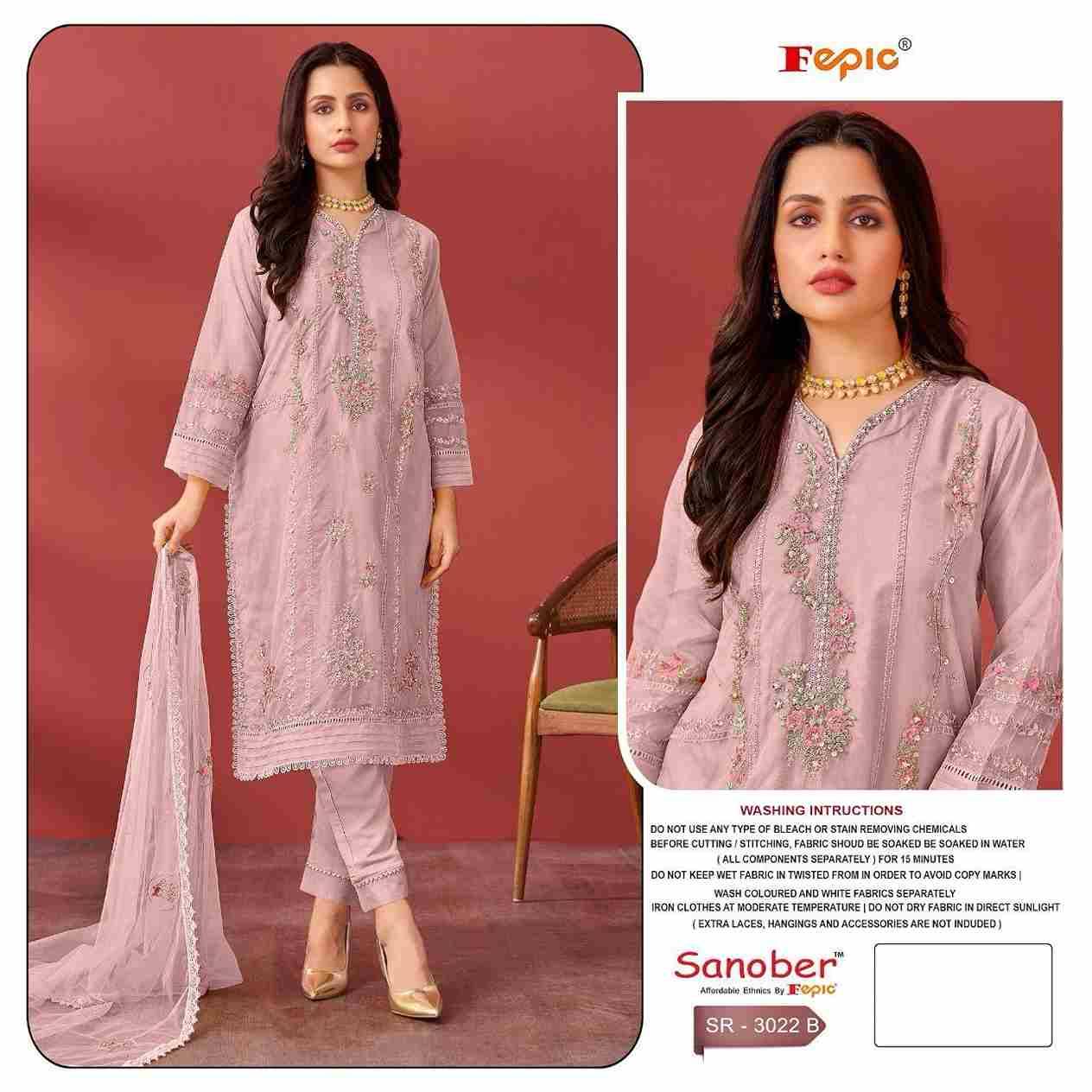 Fepic 3022 Colours By Fepic 3022-A To 3022-D Series Beautiful Pakistani Suits Colorful Stylish Fancy Casual Wear & Ethnic Wear Organza Embroidered Dresses At Wholesale Price